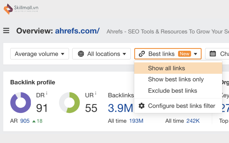 Ahrefs disavow links đã được thay thế bằng Best links filter. 