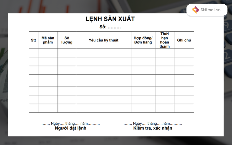 Mẫu lệnh sản xuất excel là gì?