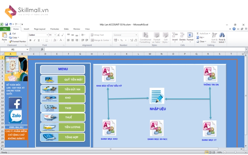 Các tính năng chính của phần mềm kế toán Excel theo Thông tư 133