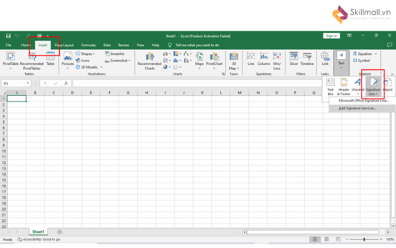 Cách Ký Chữ Ký Số Trên File Excel 2010 - Xác Định Vị Trí