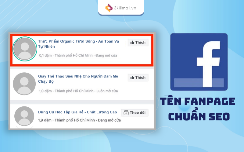 Cách đặt tên fanpage chuẩn SEO