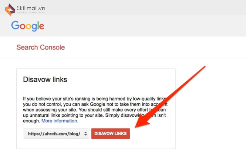 Cách disavow links bằng Google Search Console 