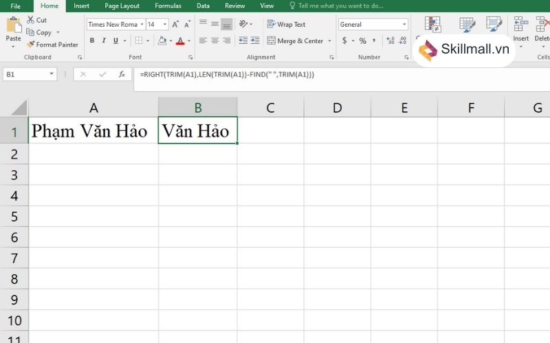 Cách xóa ký tự trong Excel có khoảng trắng