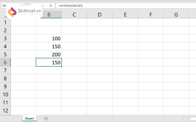 Hàm tính trung bình trong Excel (AVERAGE)