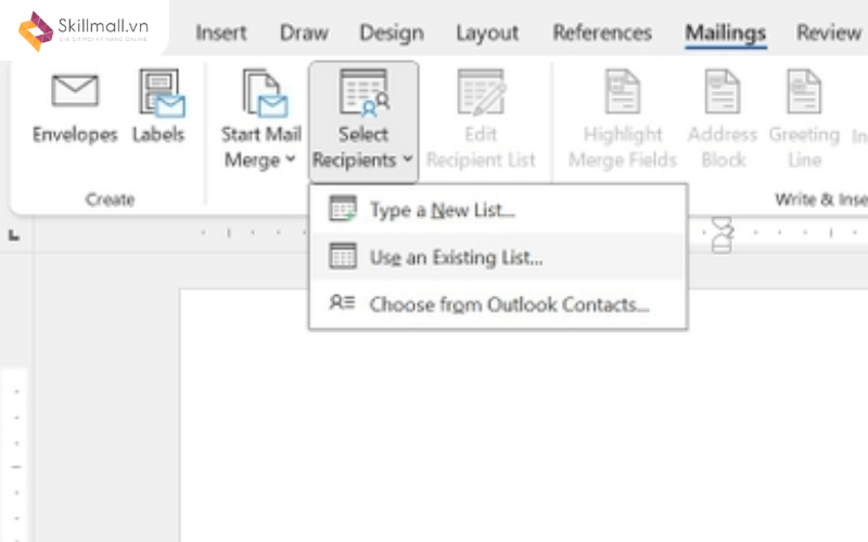 Kết nối Excel với Word