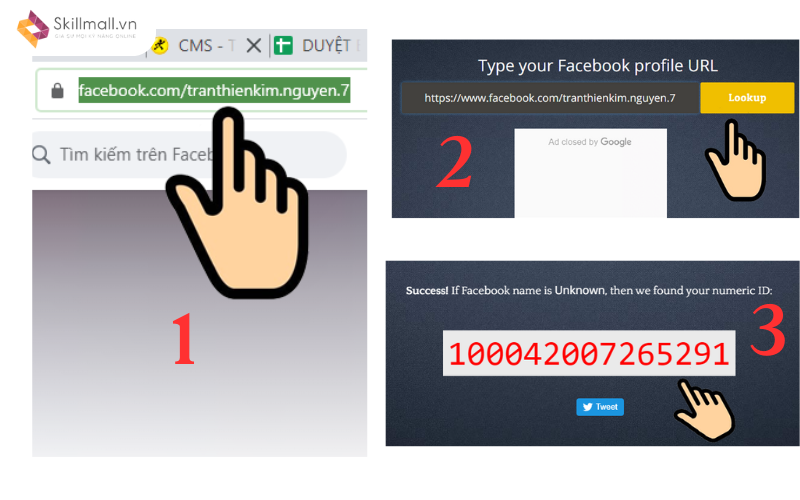 Sử dụng Lookup-ID để lấy ID Facebook