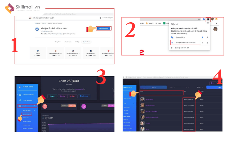 Sử dụng tiện ích Multiple Tools for Facebook trên Chrome để lấy Facebook ID Card