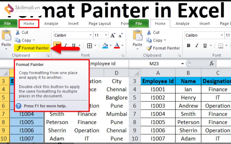 Cách copy Excel giữ nguyên định dạng